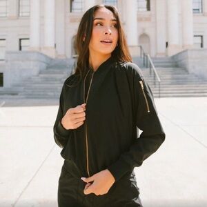 Albion Black Bomber Jacket L